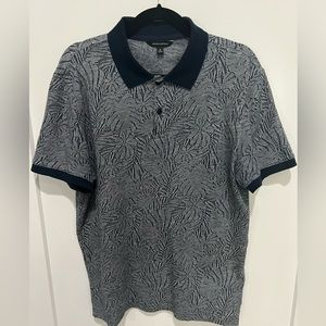 Banana Republic Jacquard Palm Print Polo Shirt Size M
